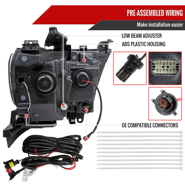 2019-2022 Dodge RAM 1500 Switchback Sequential LED Turn Signal Projector Headlights (Matte Black Housing/Clear Lens) image 3