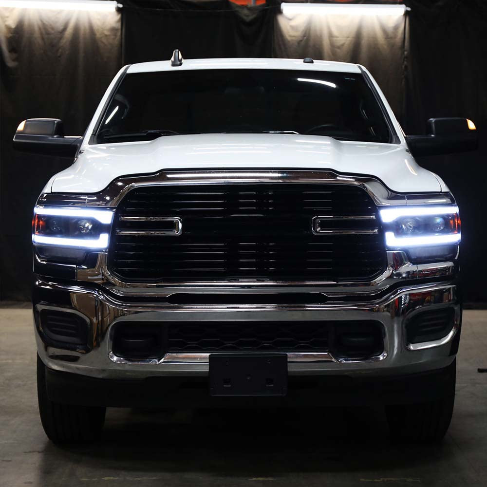 2019-2024 Dodge RAM 2500/3500/4500/5500 Switchback Sequential LED Turn Signal Projector Headlights (Matte Black Housing/Clear Lens) image 8