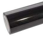 Glossy Spiral Black Carbon Fiber Vinyl Wrap image 0