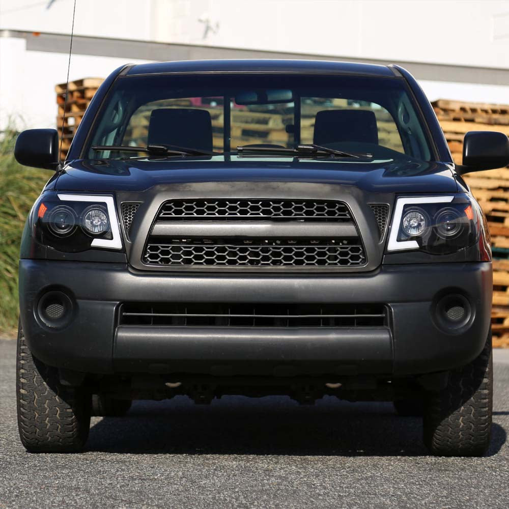 2005 - 2011 Toyota Tacoma LED Bar Projector Headlights w/ Sequential Turn Signal Lights (Matte Black Housing/Clear Lens) image 8
