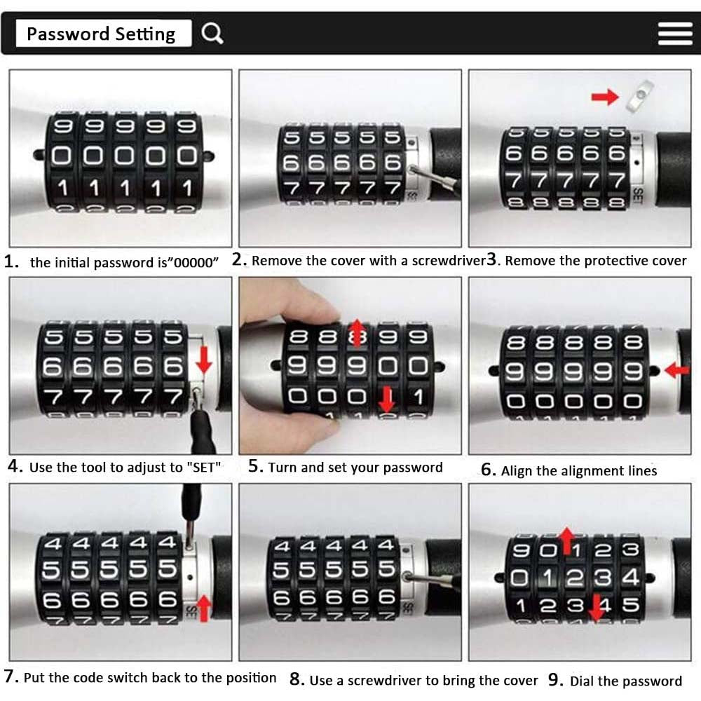 Universal Steering Wheel Lock 5 Digit Combination Anti Theft image 1