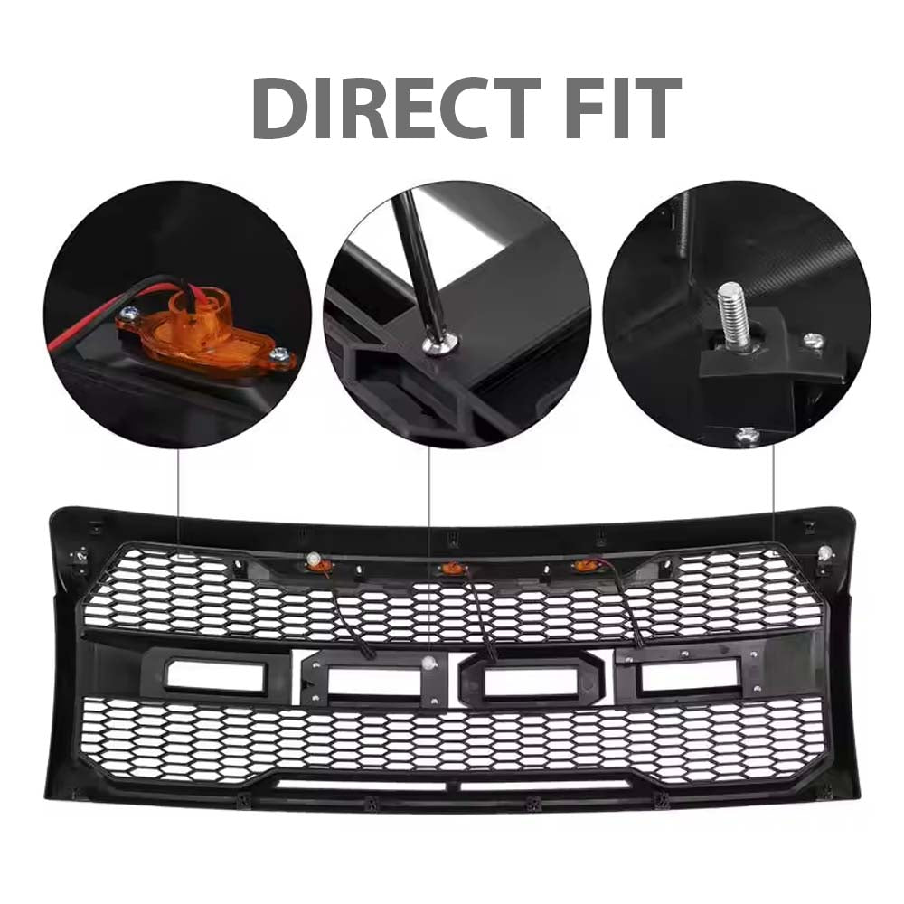 2009 - 2014 Ford F150 Raptor Style Grille w/ LED image 2