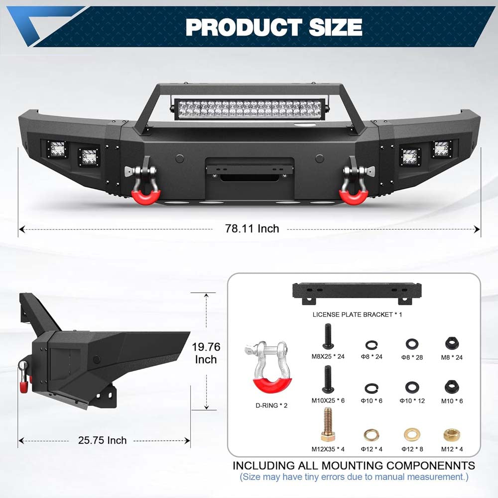 2017 - 2022 Ford F250/F350/F450 Steel Front Bumper W/ LED Lights image 1