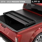 3-Fold Soft Tonneau Cover for 2016 - 2023 Nissan Titan (5.7ft Box) image 0