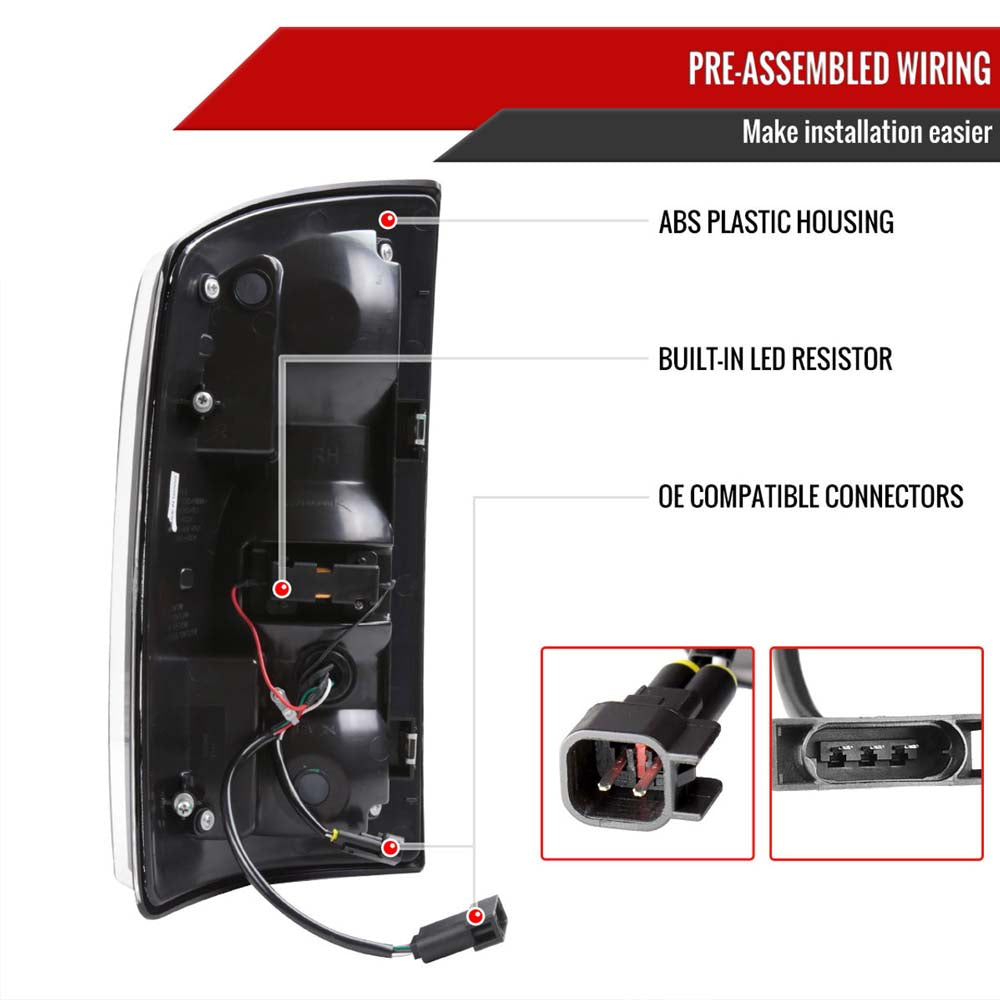 2007-2009 Dodge RAM 1500/2500/3500 Red LED Bar Tail Lights (Matte Black Housing/Smoke Lens) image 3