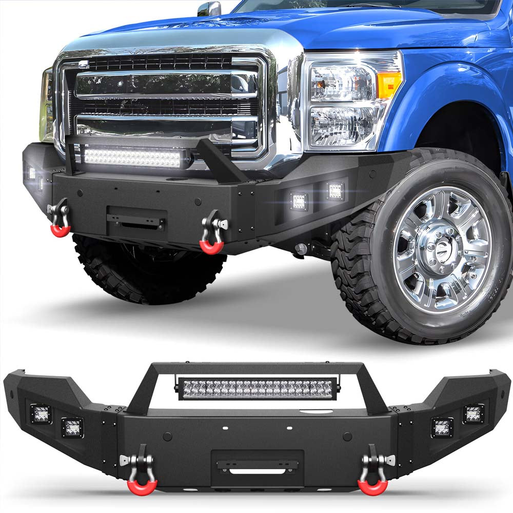 2011 - 2016 Ford F-250 / F-350 Steel Front Bumper and LED Lights image 1