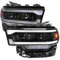 2019-2024 Dodge RAM 2500/3500/4500/5500 Switchback Sequential LED Turn Signal Projector Headlights (Matte Black Housing/Clear Lens) image 0