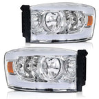 Assembly Compatible with 2006-2008 Dodge Ram 1500 / 2006-2009 Dodge Ram 2500 3500 w/ LED BAR Chrome Housing image 0