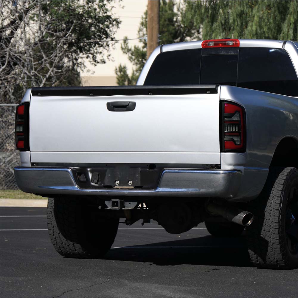 2007-2009 Dodge RAM 1500/2500/3500 Red LED Bar Tail Lights (Matte Black Housing/Smoke Lens) image 4