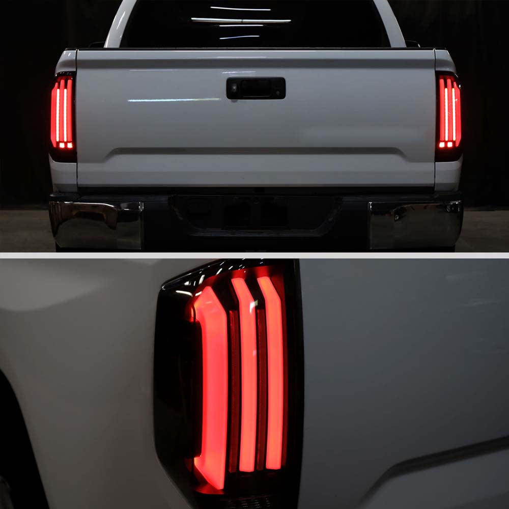 2014 - 2021 Toyota Tundra Facelift Style Full LED Tail Lights with Sequential Turn Signal (Jet Black Housing/Clear Lens) image 10