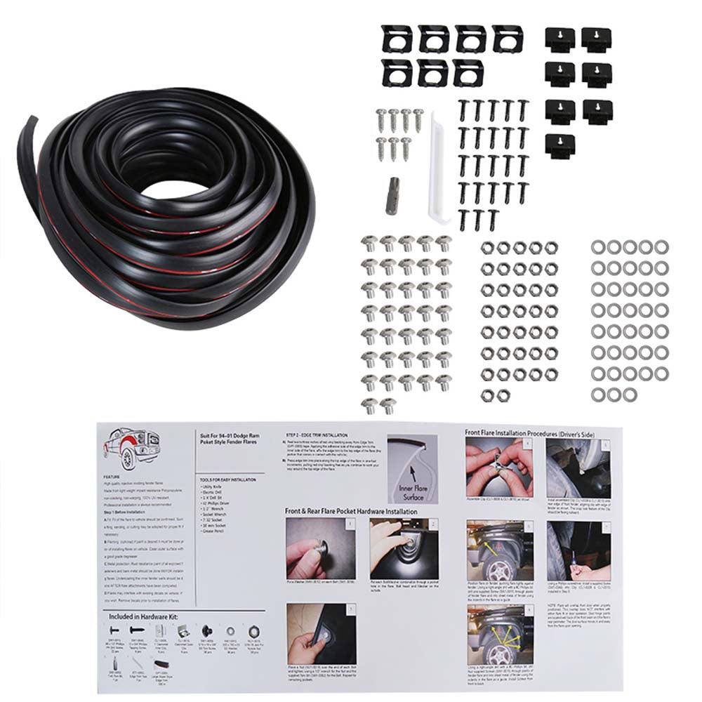 1994 - 2001 Dodge RAM 1500 2500 3500 Pocket Style Fender Flares image 3