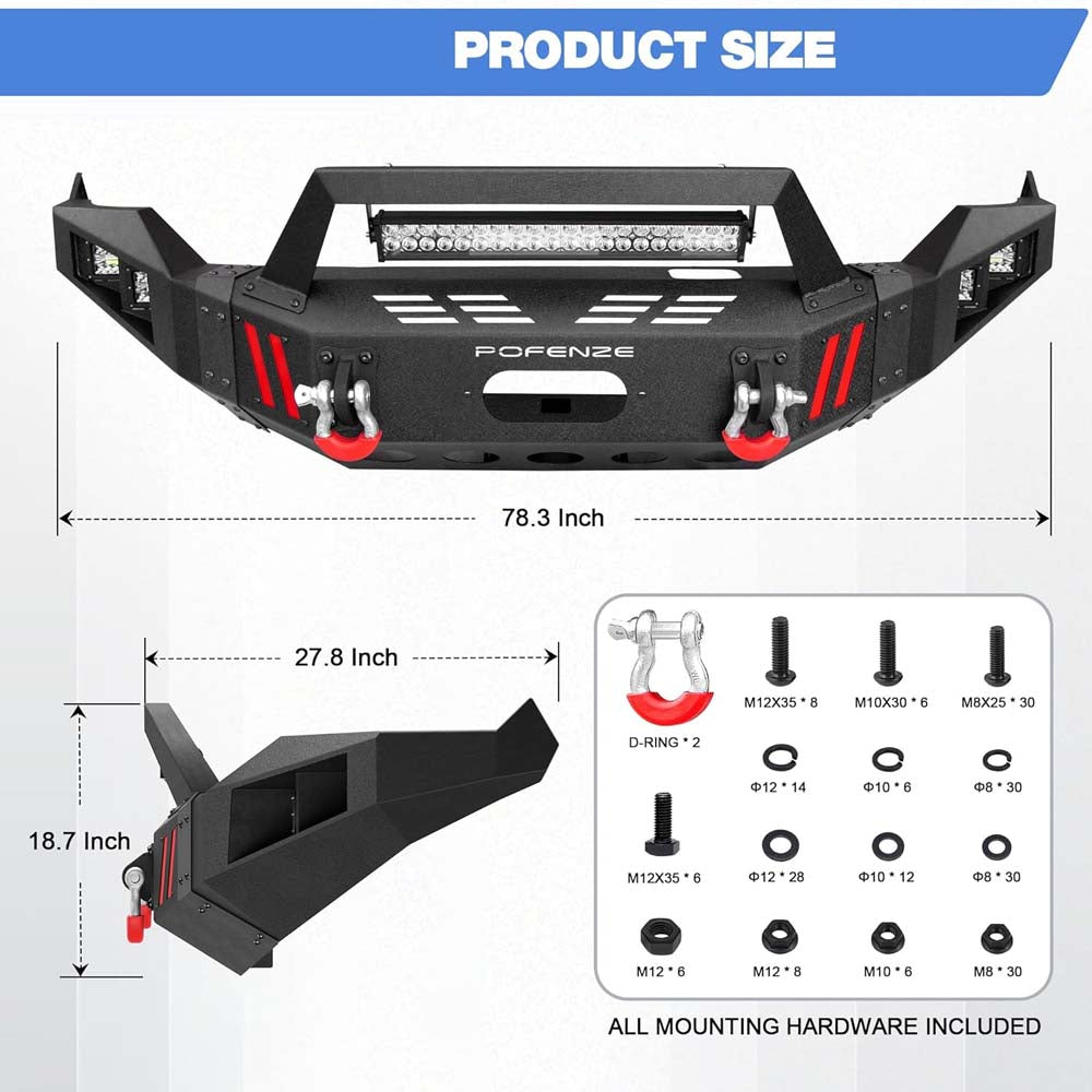 Dodge Ram 1500 (2013-2018, 2019-2023 Classic) - Full Width Front Steel Bumper image 3