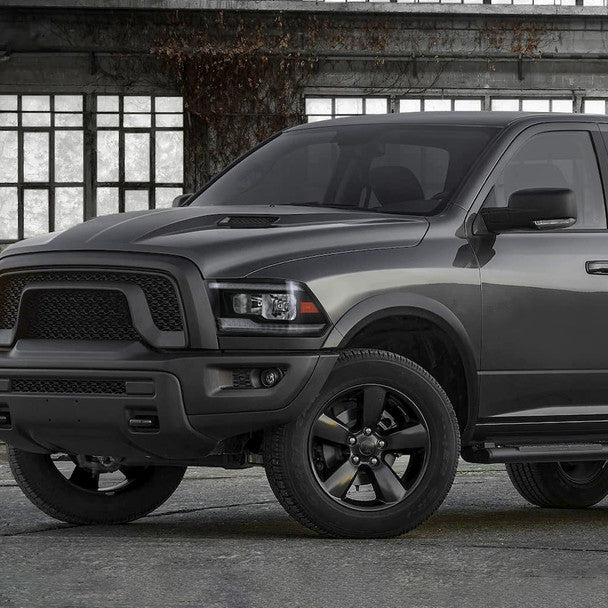 2009 - 2018 Dodge RAM 1500/2010-2018 RAM 2500 3500 Dual Switchback Sequential LED Bar Factory Style Headlights (Matte Black Housing/Clear lens) image 4