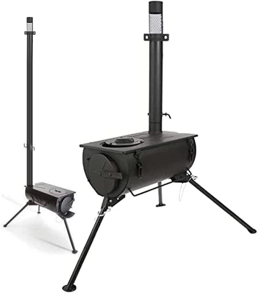 Portable Camp Wood Stove Foldable Legs Camping Outdoor Tent Heating and Cooking Wood Tent Stove image 0