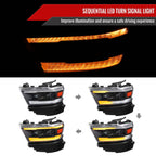 2019-2022 Dodge RAM 1500 Switchback Sequential LED Turn Signal Projector Headlights (Matte Black Housing/Clear Lens) image 1