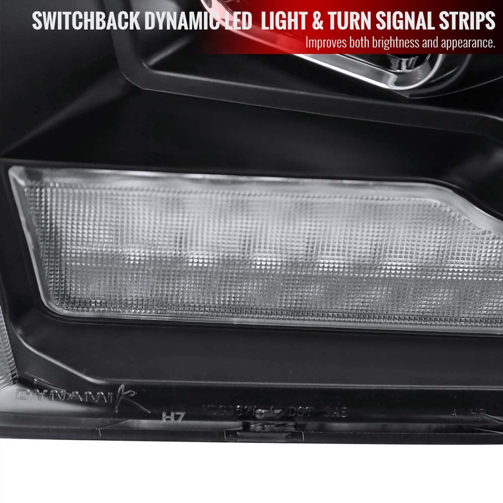 2009-2018 Dodge RAM 1500 / 2019-2021 RAM Classic / 2010-2018 RAM 2500 3500 Switchback Sequential Projector Headlights (Matte Black Housing/Clear Lens) image 4