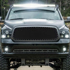 Grille Mesh Rivet Style Insert Black Compatible with Dodge Ram 1500 2013-2018 image 1