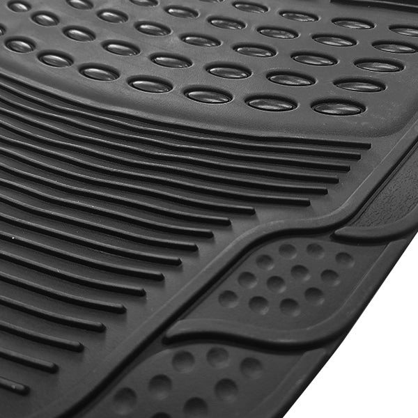 Climate Proof Automotive Floor Mats - Solid Black, All-Weather Water Dirt Mud Protection, Universal Fit, Trimmable, Heavy Duty - 3pc Full Set for Most Cars, SUVs, &amp; Trucks image 1