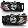 Headlight Assembly Compatible with 2002-2005 Dodge Ram Black Housing image 0
