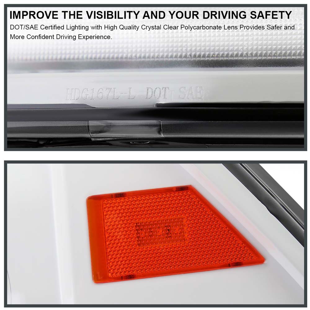 2009-2018 Dodge RAM 1500/2019-2021 RAM Classic/2010-2018 RAM 2500/3500 Switchback Sequential Projector Headlights (White Housing/Clear Lens) image 3