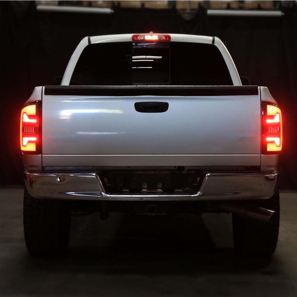2007-2009 Dodge RAM 1500/2500/3500 Red LED Bar Tail Lights (Matte Black Housing/Smoke Lens) image 5