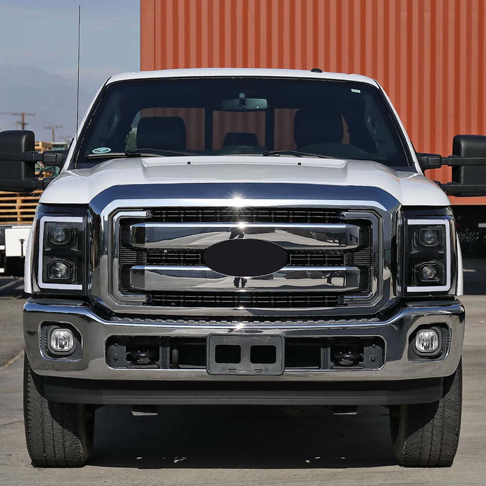 2011-2016 Ford F-250/F-350/F-450/F-550 Switchback Sequential LED C-Bar Projector Headlights (Black Housing/Clear Lens) image 6
