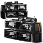 1994-1998 Chevy C10 C/K Blazer Suburban Tahoe Headlights Assembly with Bumper Light and Corner Lamp image 0