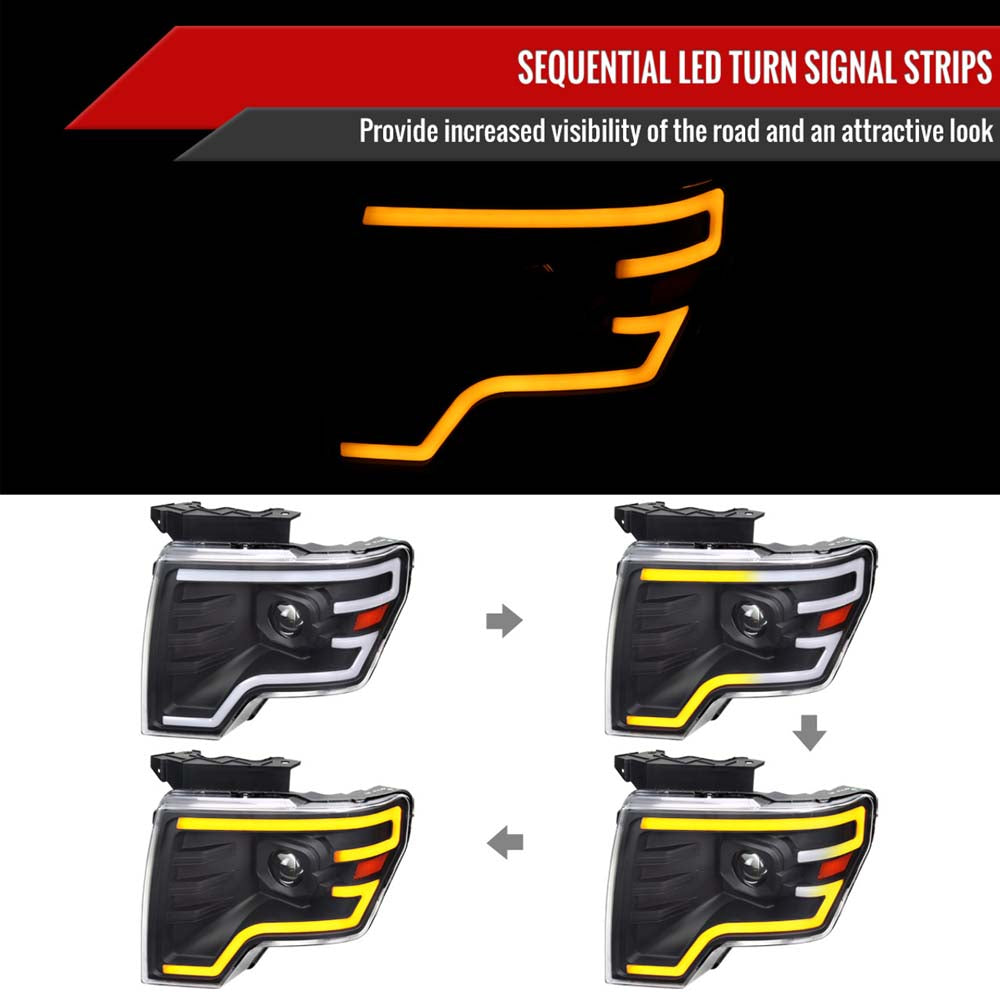 2009-2014 Ford F-150 Projector Headlight Assembly w/ LED image 1