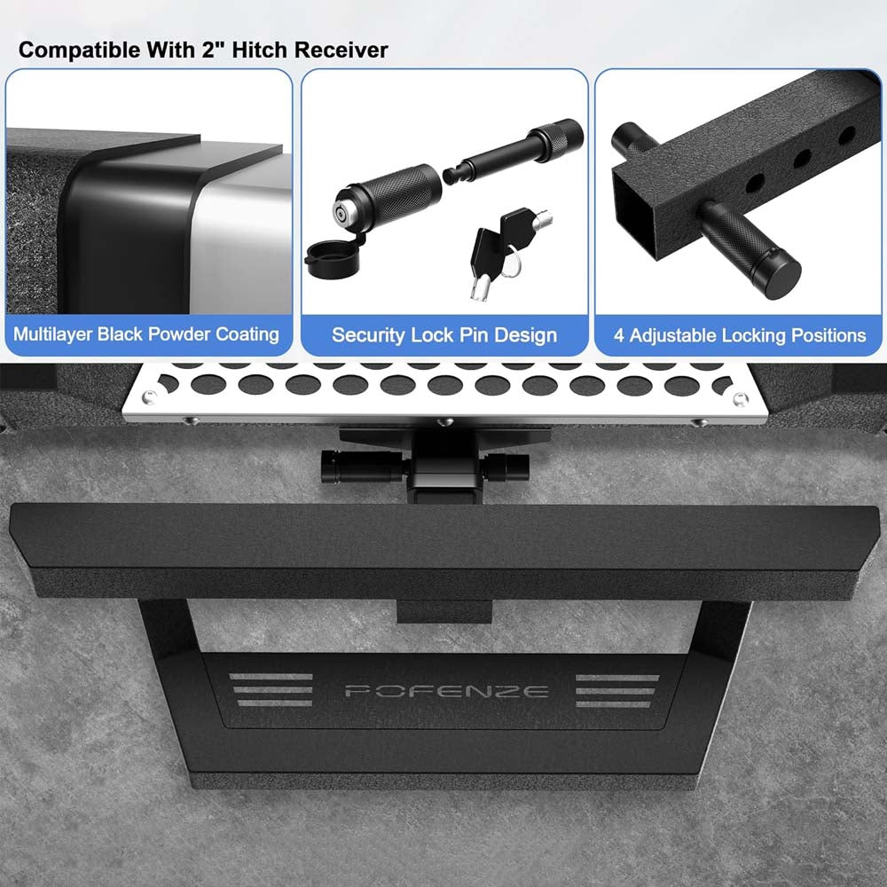 Hitch Step fit for Vehicles with 2" Towing Receiver, Protect Rear Bumper Bar image 2