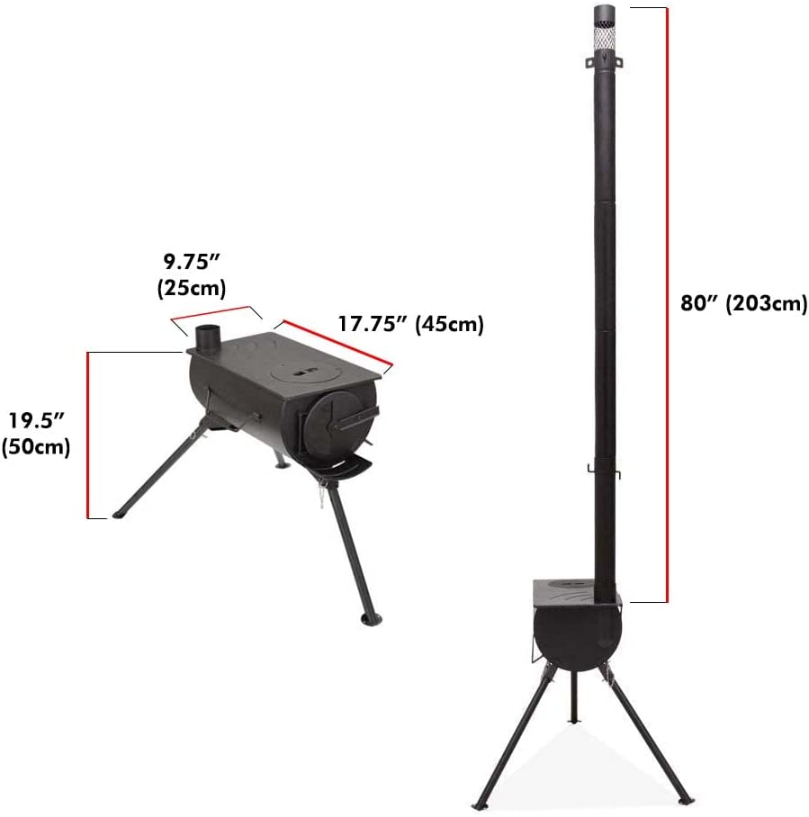 Portable Camp Wood Stove Foldable Legs Camping Outdoor Tent Heating and Cooking Wood Tent Stove image 1