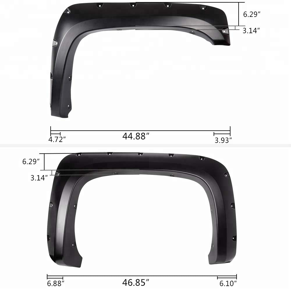 2007 - 2013 Chevrolet Silverado 1500 2500 3500 Pocket Style Fender (6.5ft / 8ft Bed) image 1