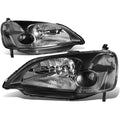 2001-2003 Honda Civic Headlight Assembly Black Housing image 0
