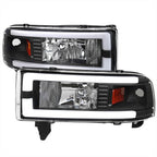 1994-2001 Dodge RAM 1500/ 1994-2002 RAM 2500/3500 Dual LED Bar Factory Style Headlights image 0