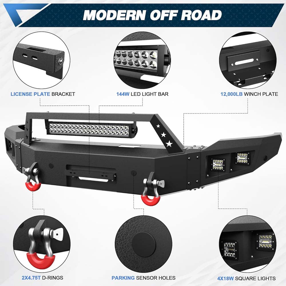 2014–2015 GMC Sierra 1500 Off-Road Front Steel Bumper image 6