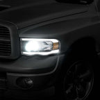 Headlight Assembly Compatible with 2002-2005 Dodge Ram 1500 2500 3500 w/ LED DRL Black Housing Headlamps image 3