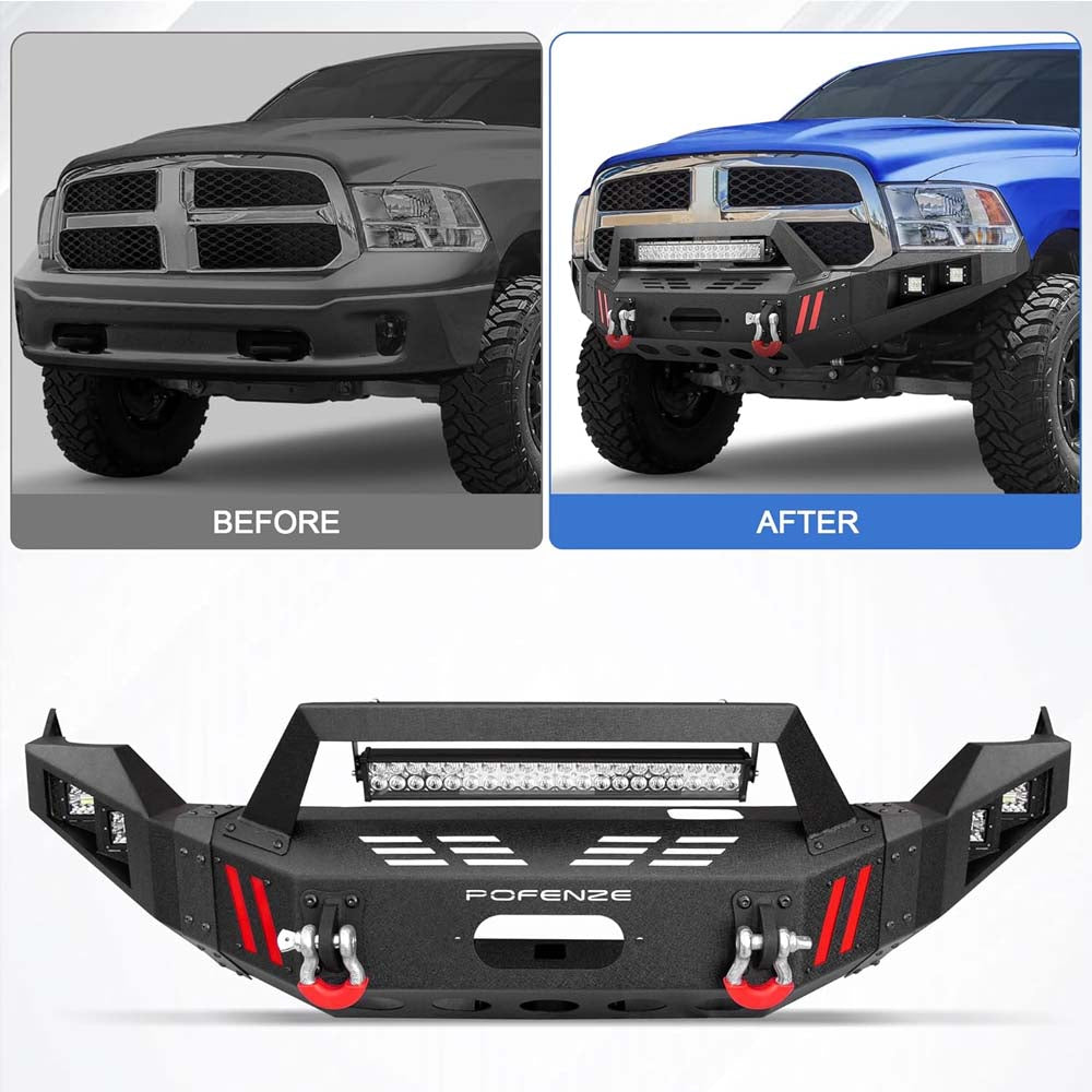 Dodge Ram 1500 (2013-2018, 2019-2023 Classic) - Full Width Front Steel Bumper image 6