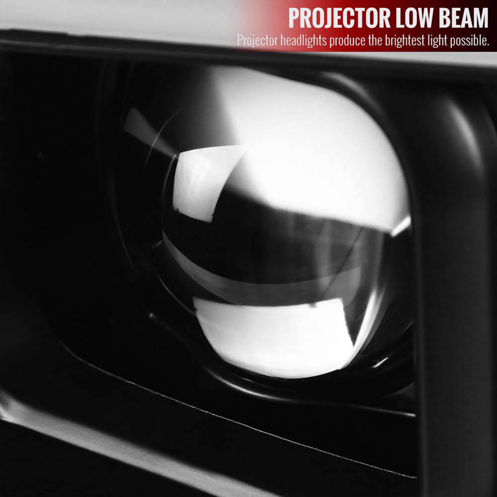 2007-2013 GMC Sierra / 2007-2014 Sierra 1500HD 2500HD 3500HD / 2009-2013 Sierra 1500 Hybrid Dual LED C-Bar Projector Headlights (Matte Black Housing/Clear Lens) image 5