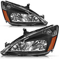 2003-2007 Honda Accord Headlight Assembly Housing Headlamp w/ Amber Reflector image 0