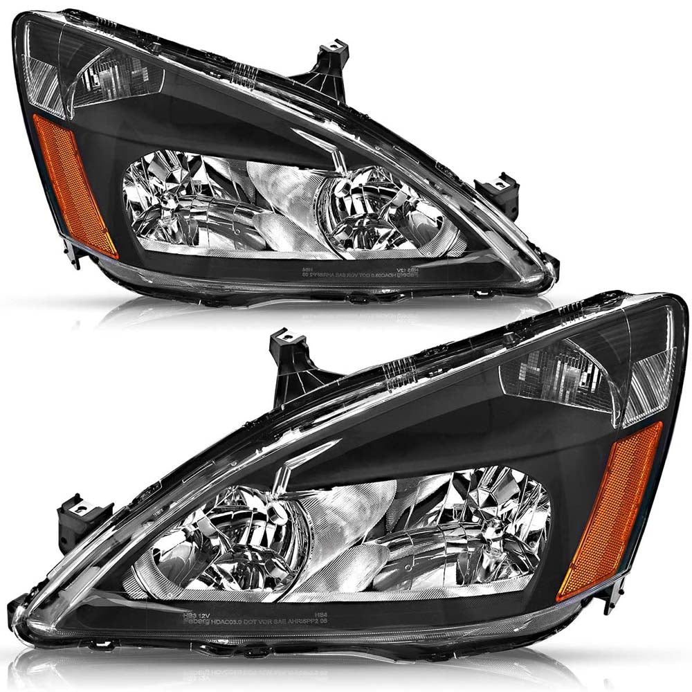 2003-2007 Honda Accord Headlight Assembly Housing Headlamp w/ Amber Reflector image 0