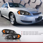 Headlight Assembly Replacement for 2006-2013 Chevy Impala / 06 07 Chevy Monte Carlo / 14-16 Chevy Impala Limited Black Housing image 5