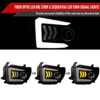 2014 - 2021 Toyota Tundra LED C-Bar Projector Headlights w/ Sequential Arrow Turn Signals (Black Housing/Smoke Lens) image 1