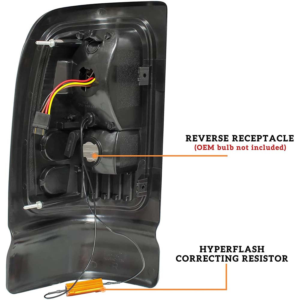 LED Tail Lights for Dodge RAM 1500 94-01 / 2500 3500 94-02 Smoke Black image 1