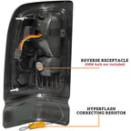 LED Tail Lights for Dodge RAM 1500 94-01 / 2500 3500 94-02 Smoke Black image 1
