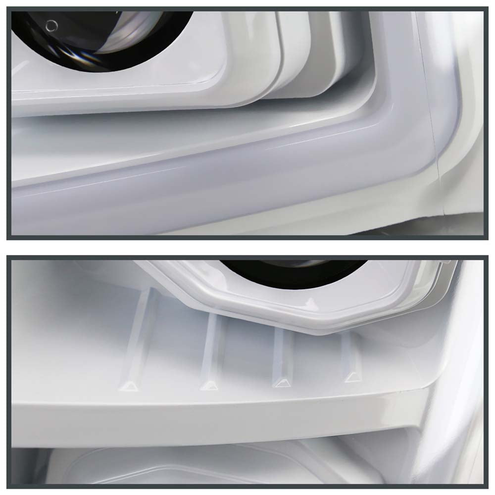 2011-2016 Ford F-250/F-350/F-450/F-550 Switchback Sequential LED C-Bar Projector Headlights (White Housing/Clear Lens) image 2