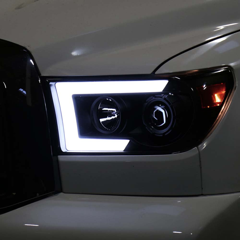 2007 - 2013 Toyota Tundra / 2008 - 2017 Sequoia Switchback Sequential LED C-Bar Projector Headlights (Black Housing/Clear Lens) image 6
