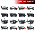 2009-2018 Dodge RAM 1500 / 2019-2021 RAM Classic / 2010-2018 RAM 2500 3500 Switchback Sequential Projector Headlights (Matte Black Housing/Clear Lens) image 2