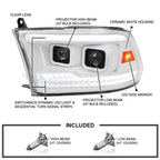 2009-2018 Dodge RAM 1500/2019-2021 RAM Classic/2010-2018 RAM 2500/3500 Switchback Sequential Projector Headlights (White Housing/Clear Lens) image 5