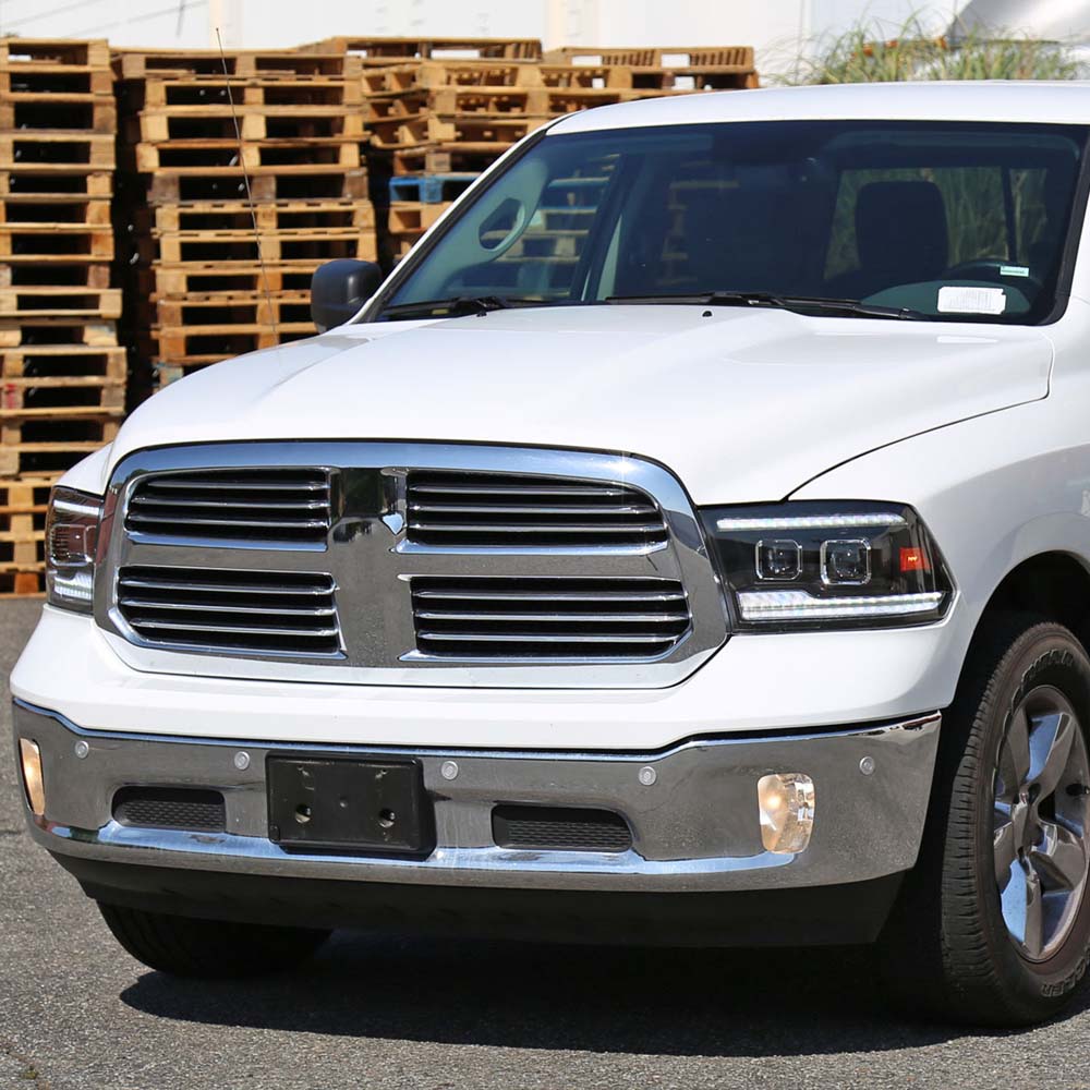 2009-2018 Dodge RAM 1500 / 2019-2021 RAM Classic / 2010-2018 RAM 2500 3500 Switchback Sequential Projector Headlights (Matte Black Housing/Clear Lens) image 8