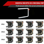 2018 - 2020 Ford F-150 LED C-Bar Projector Headlights w/ Switchback Sequential Turn Signal Lights/Black Housing image 3