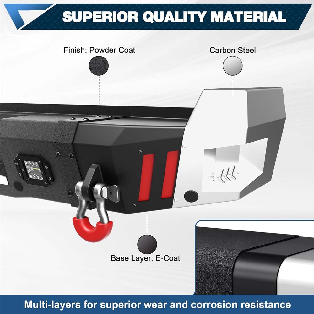 2017 - 2025 Ford F250/F350/F450 Steel Rear Bumper W/ LED Lights image 3